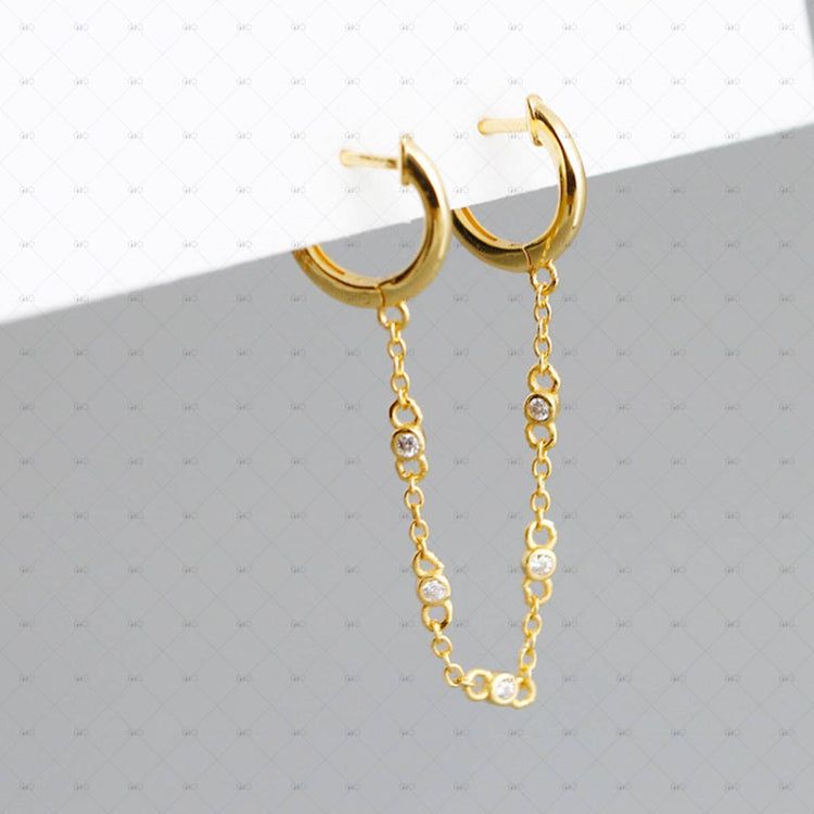 Single Silver Handcuff Tassel Earring