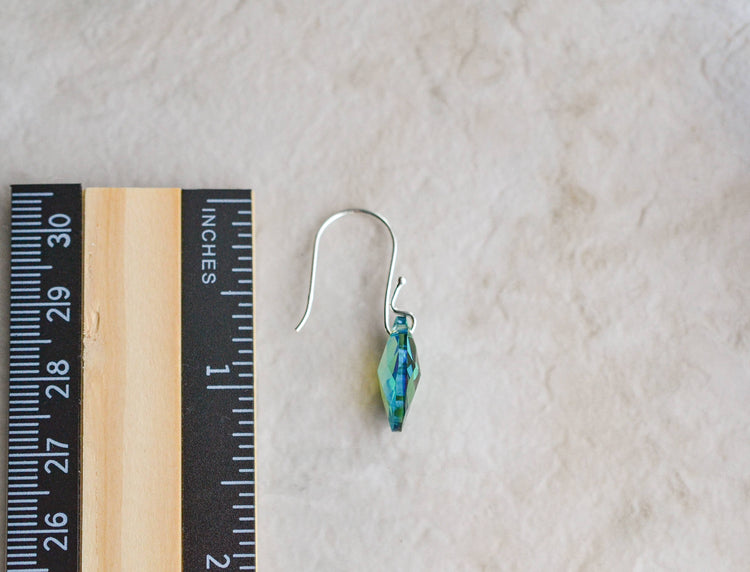 Crystal Briolette Earrings - Erinite Shimmer