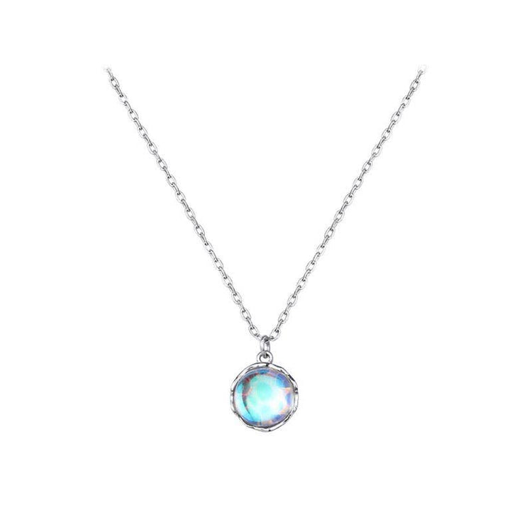 Sterling Silver Moonstone Drop Necklace