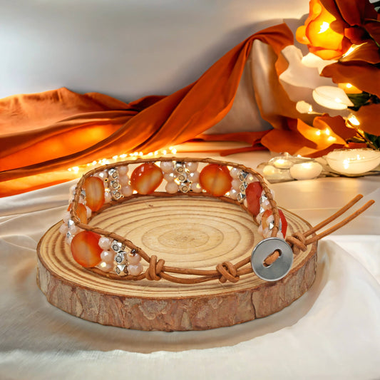 Carnelian Wrap Bracelet