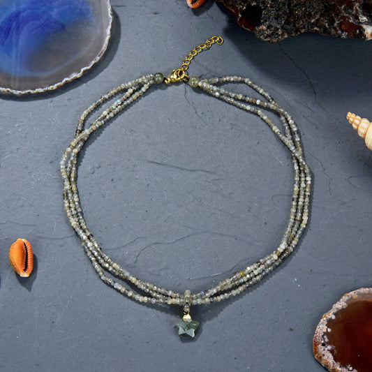Multi-strand Labradorite Necklace with Star