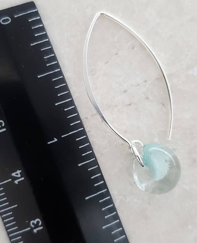 Silver Marquis Earrings in Sky Blue