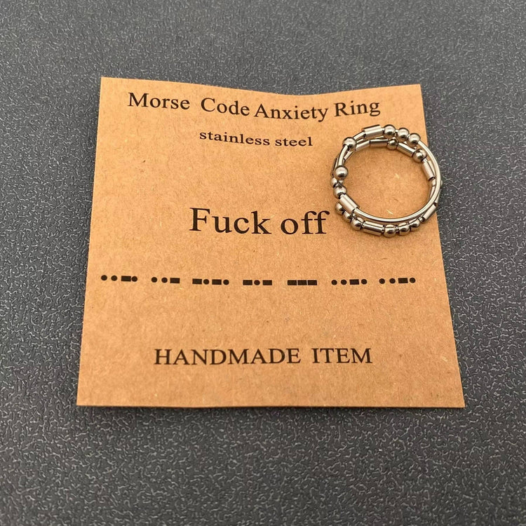 Morse Code Adjustable Ring: BFF