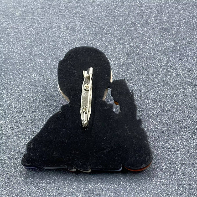 Drinking White-haired Lady Acrylic Brooch