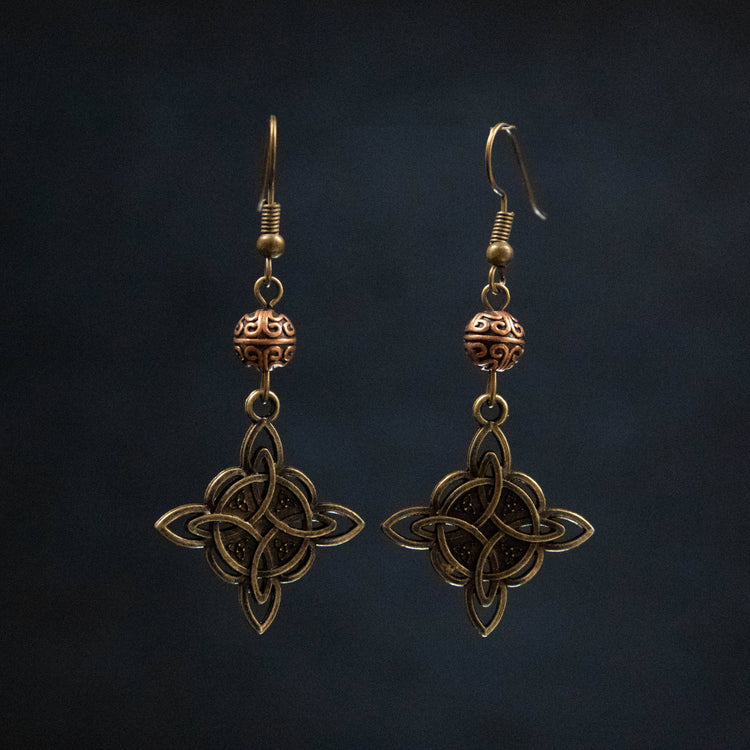 Bronze and Copper Celtic Earrings