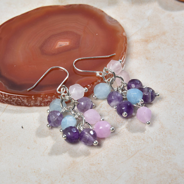 Gemstone Cluster Earring
