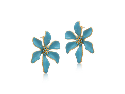 LOUISE FLOWER EARRINGS: BLUE