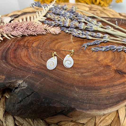 Odna - Ocean wave tiny - Porcelain Earrings: Soft purple