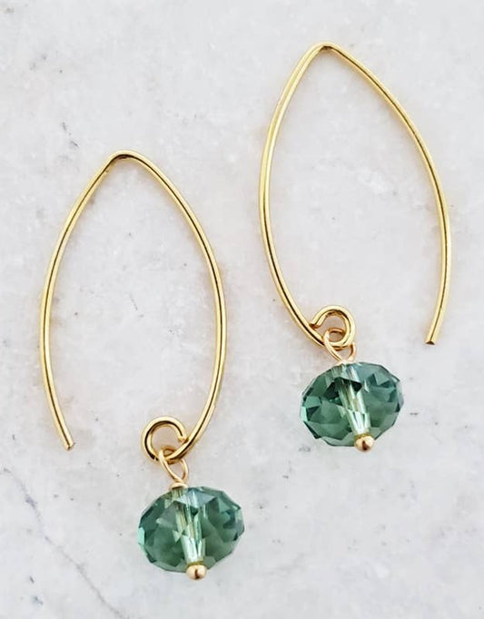 Gold Marquis Erinite Earrings