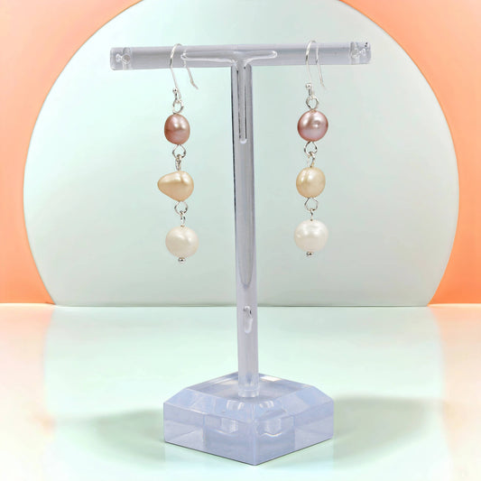 Multi-Colour Cultured Freshwater Pearl Earrings