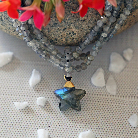 Multi-strand Labradorite Necklace with Star