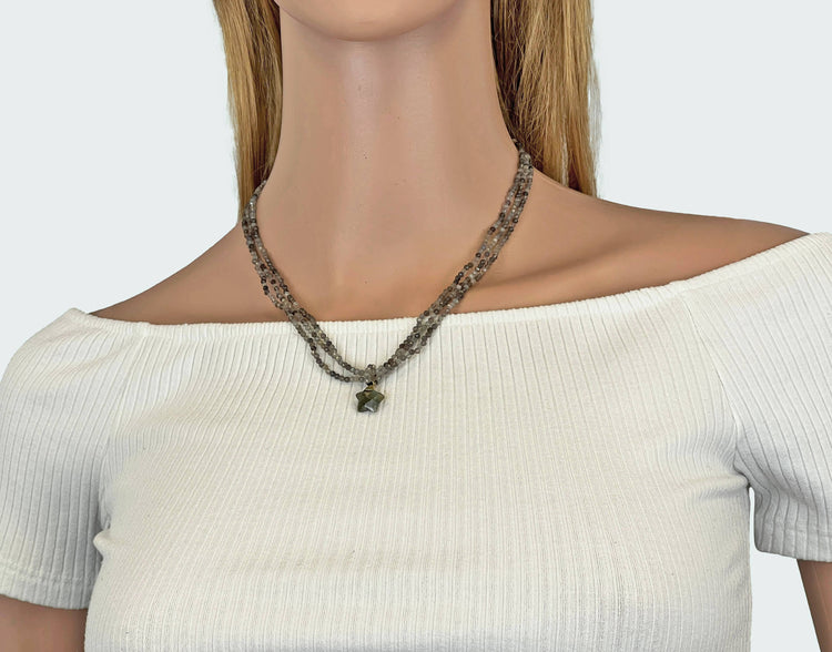 Multi-strand Labradorite Necklace with Star