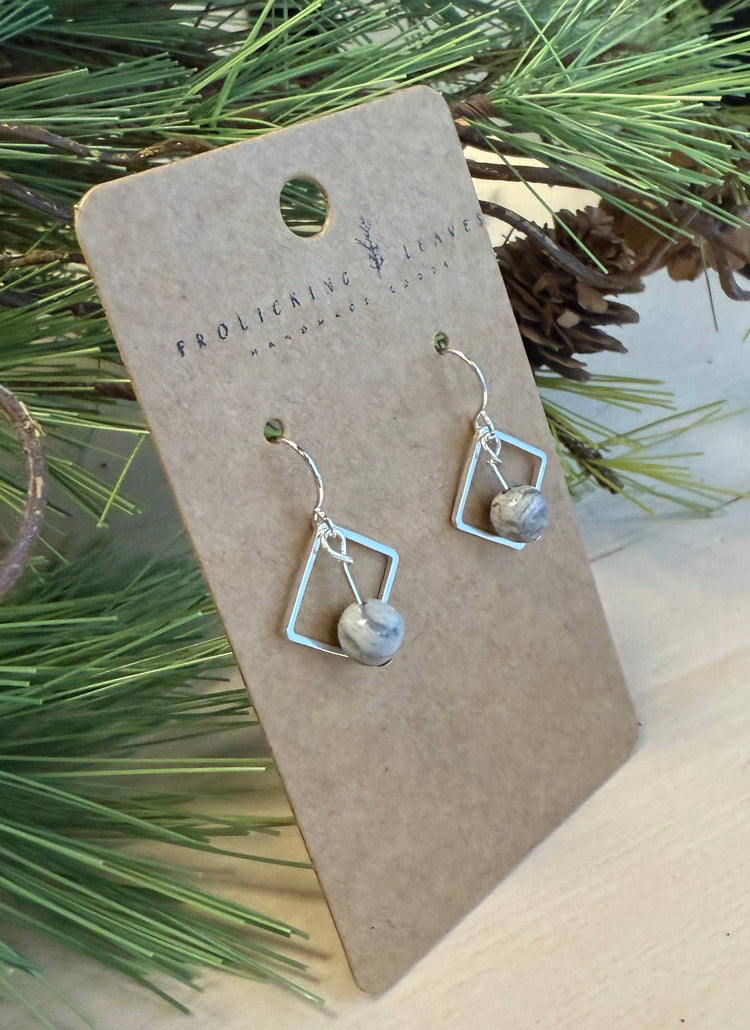Jasper Square Earrings