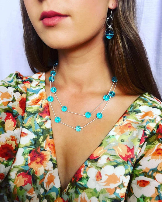 Recycled Bombay Sapphire drop earrings