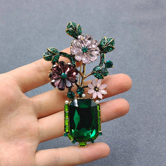 Flower Vase Vintage Brooch