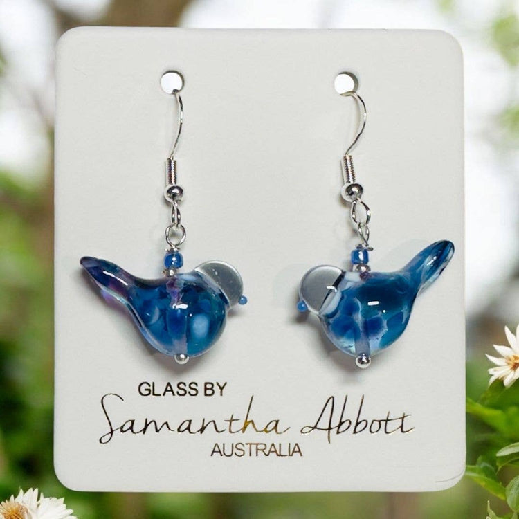Glass bird earrings