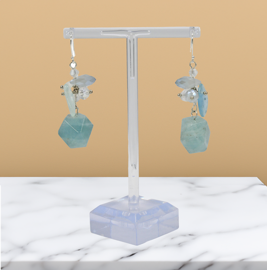 Aquamarine Gemstones Dangle Earrings