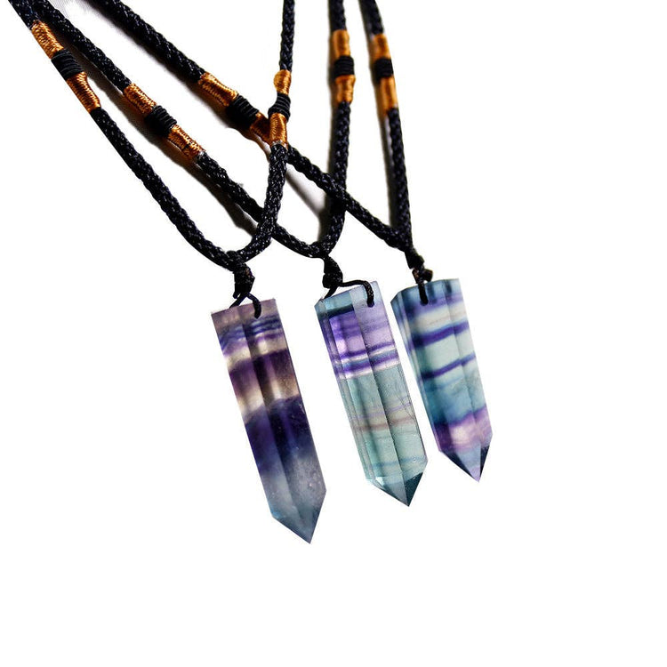 Rainbow Fluorite Pendant Necklace