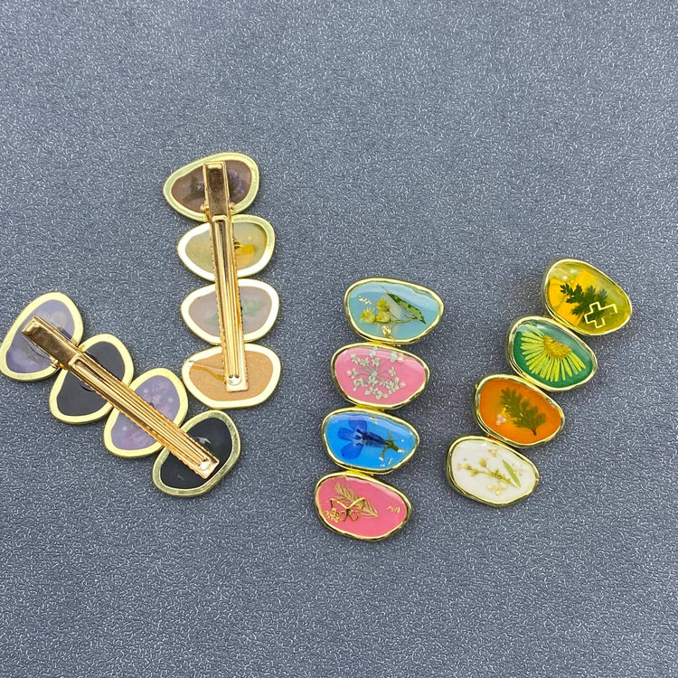 Pressed Dried Flowers Floral Hair Clip