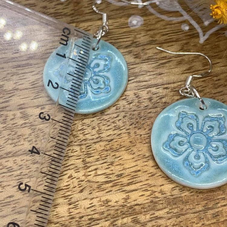 Vera - Porcelain Earrings: Small Flower Print