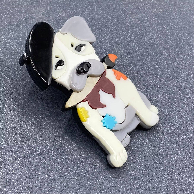 Bulldog Acrylic Brooch