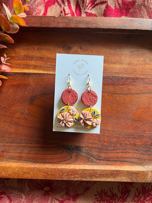 Grace Floral Earrings - Two Tone
