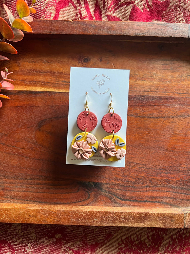 Grace Floral Earrings - Two Tone