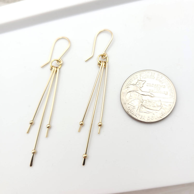 Long Gold Statement Earrings