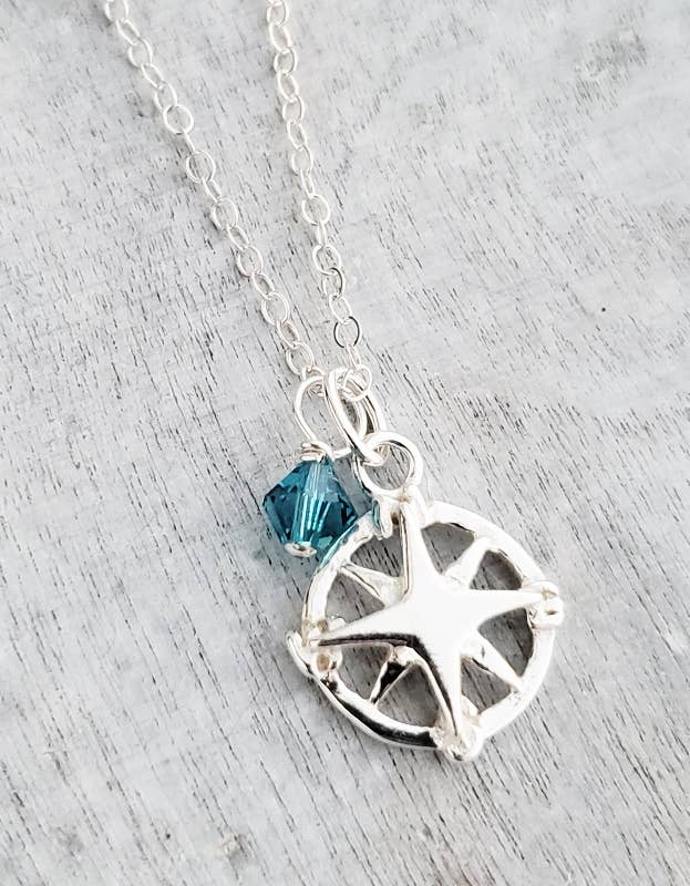 Silver Compass Necklace