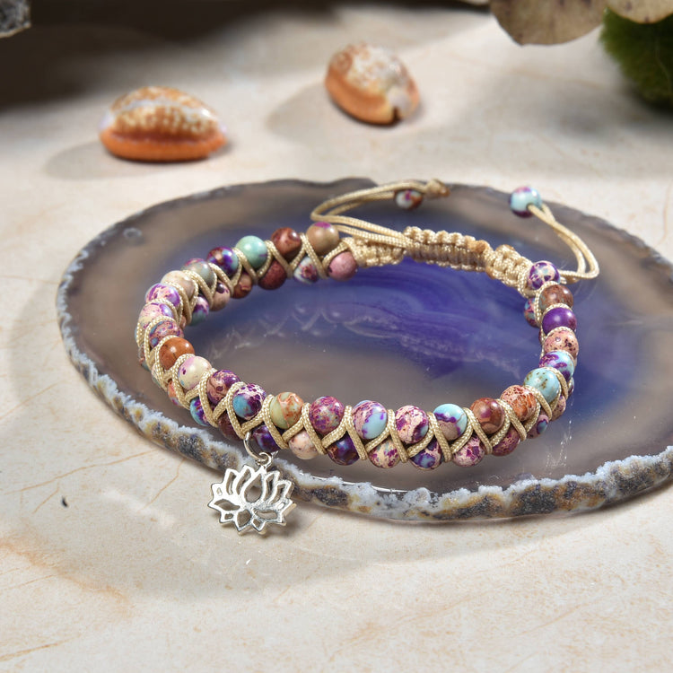 Sea Sediment Jasper Shamballa Bracelet
