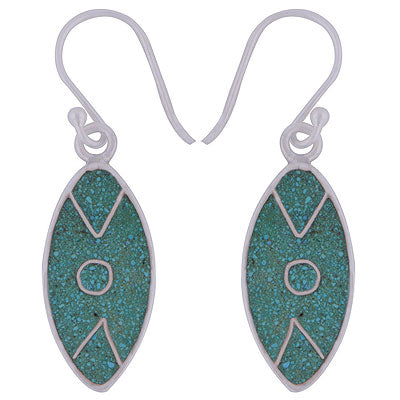 Turquoise Marquise Silver Earrings