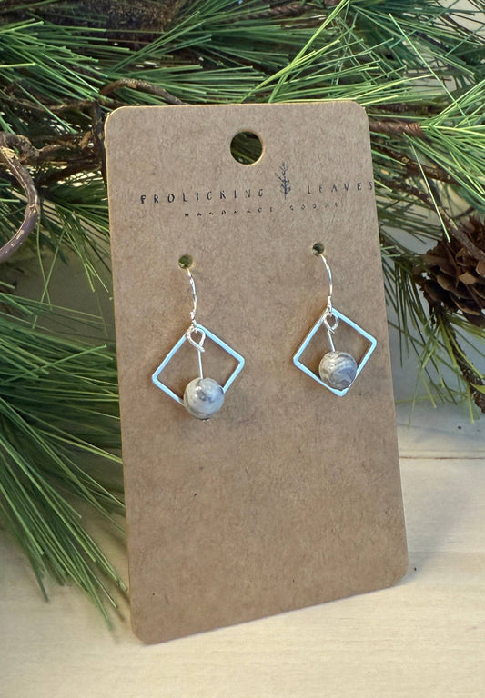 Jasper Square Earrings