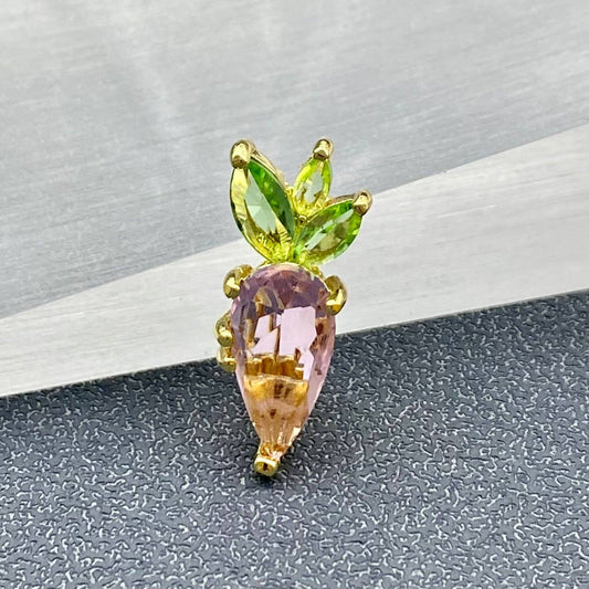 Pink Carrot Brooch