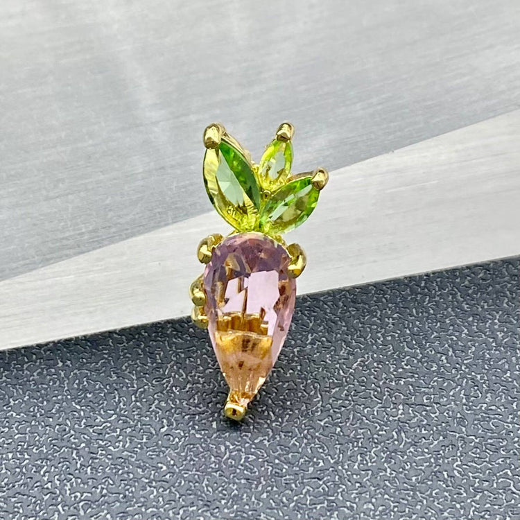 Pink Carrot Brooch