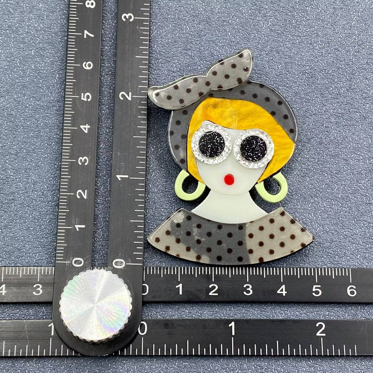 Chic Lady Acrylic Brooch