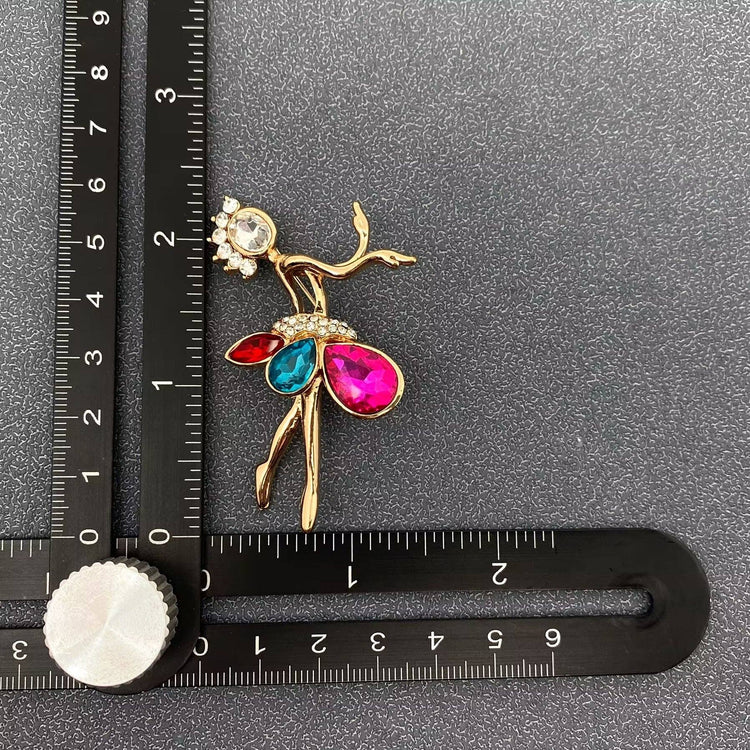 Sparkling Dancing Girl Brooch
