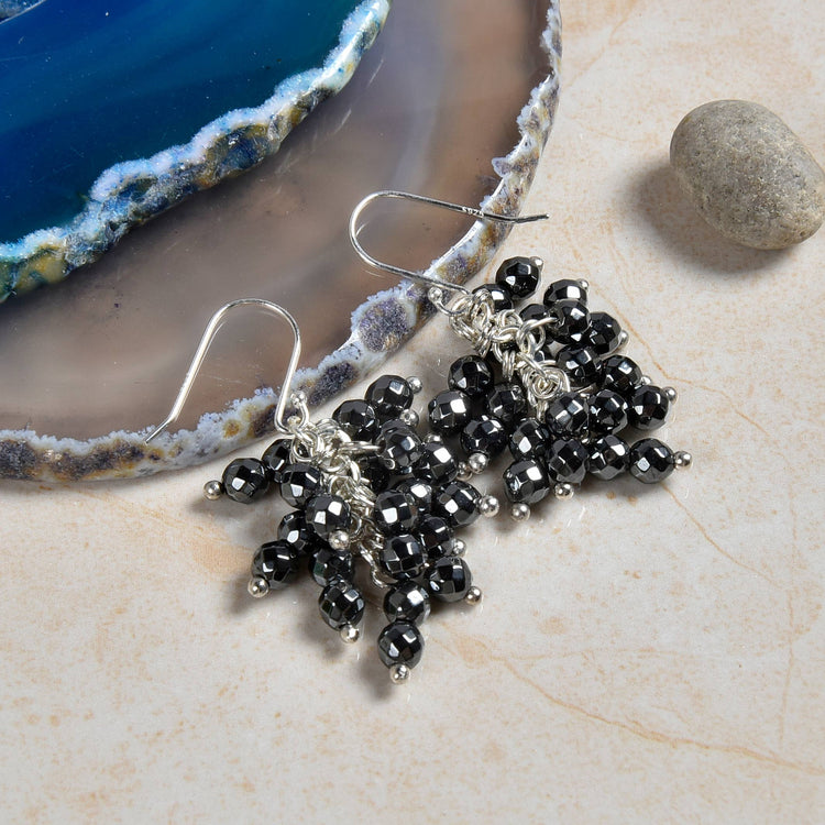 Hematite Cluster Earring