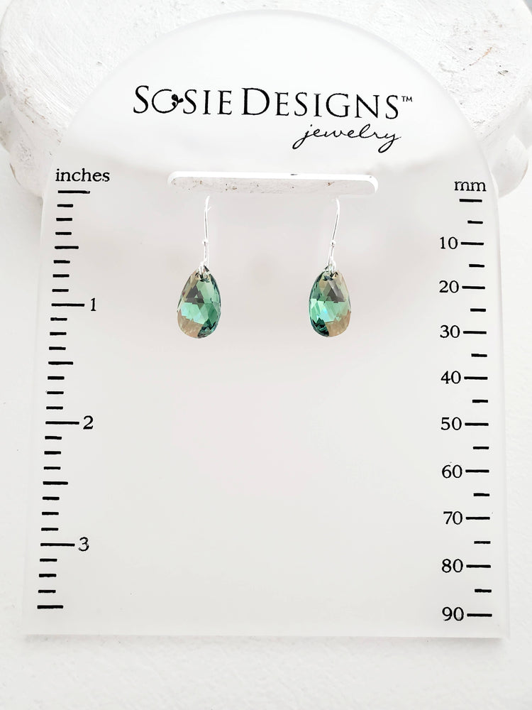 Crystal Briolette Earrings - Erinite Shimmer