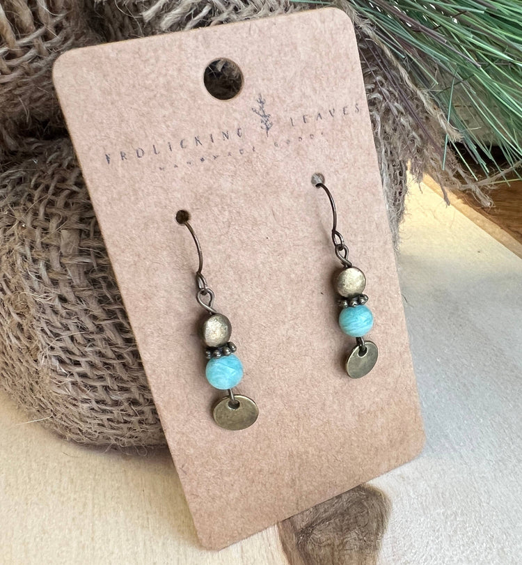 Jadeite Bronze Earrings