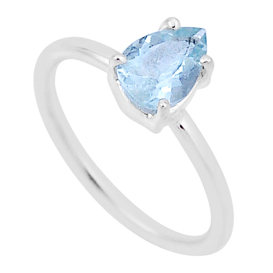 Green Amethyst Solitaire Silver Ring
