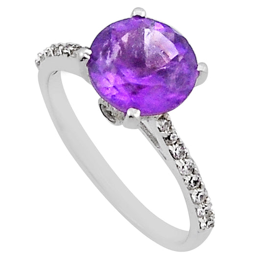 Amethyst and Topaz Silver Ring