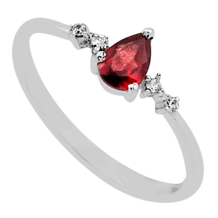 Garnet and Topaz Silver Ring
