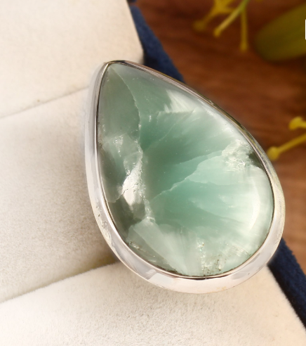 Larimar Solitaire Silver Ring