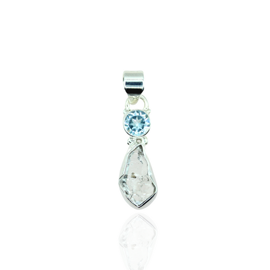 Diamond Topaz Silver Pendant