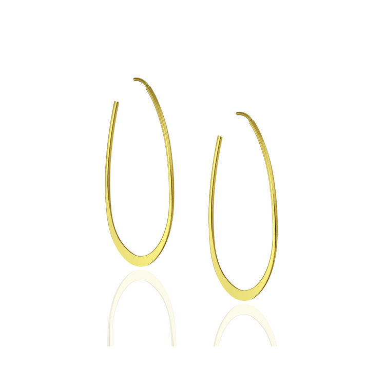 Oval Hoop Silver Earrings