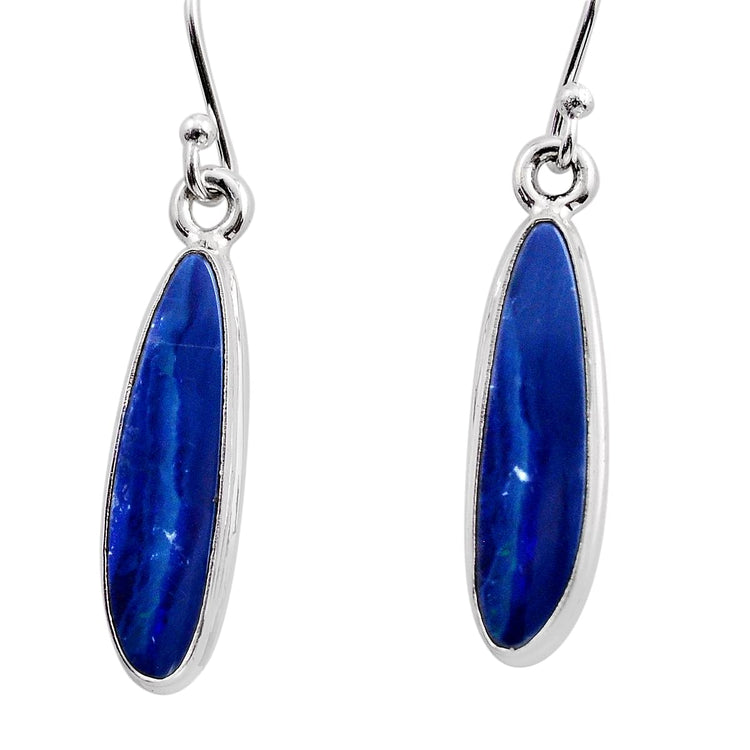 Blue Opal Silver Earrings