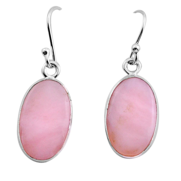Pink Opal Silver Earrings