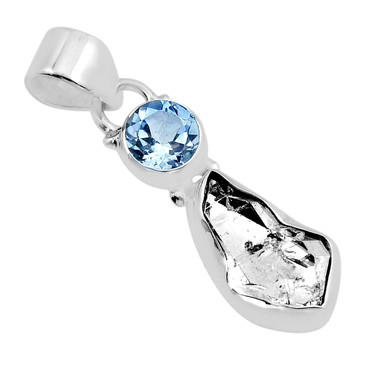 Diamond Topaz Silver Pendant