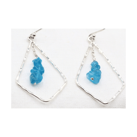 Blue Apatite Silver Earrings