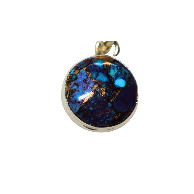 Purple Copper Turquoise Circle Pendant